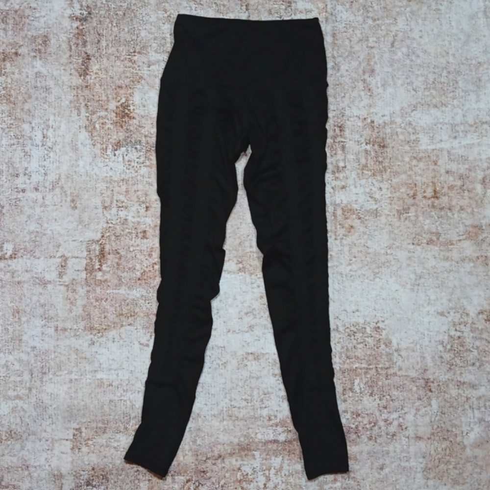 Sweetflexx Resistance Rouched Leggings Black Athletic Tight Womens Sz 4